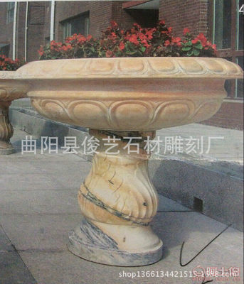 【曲陽縣廠家熱賣歐式花缽石雕花缽庭院花缽石材花缽】曲陽縣俊藝石材雕刻廠 - 產品庫